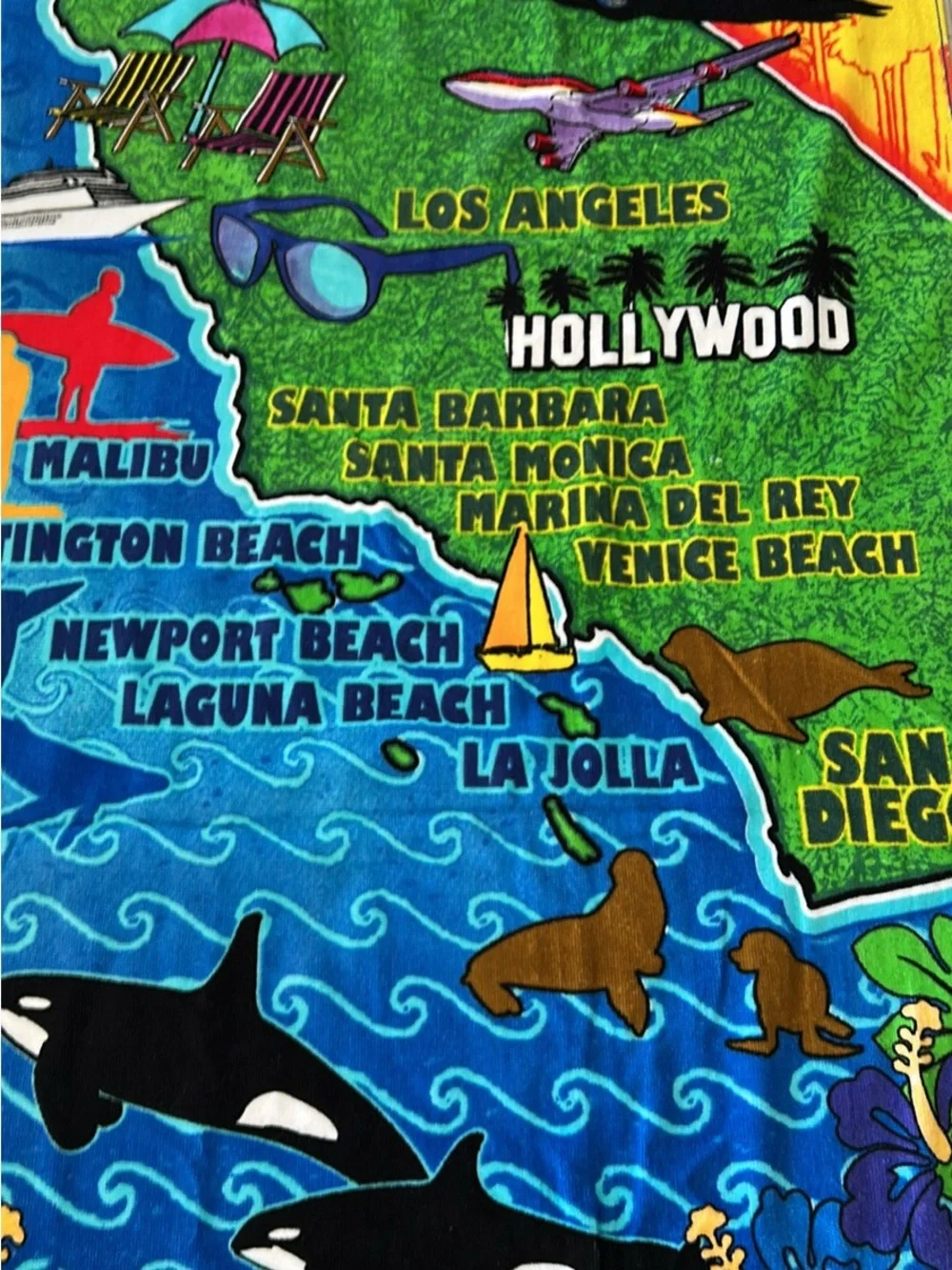 California Coastal Kids Beach Towel‎ - Bright Multicolor